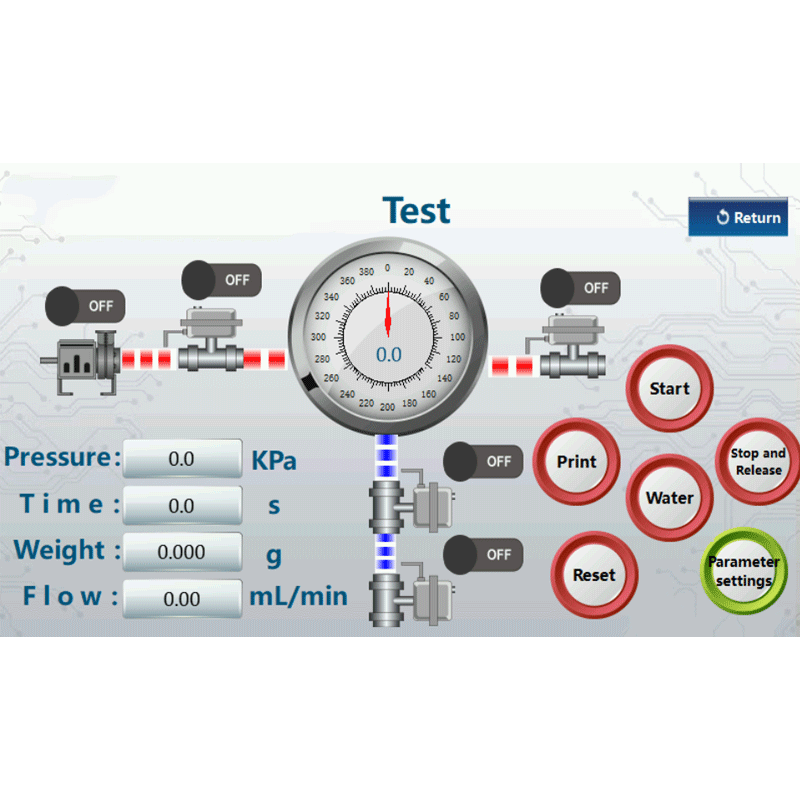 Máquina de prueba de flujo de dispositivos médicos ISO 7864-2016