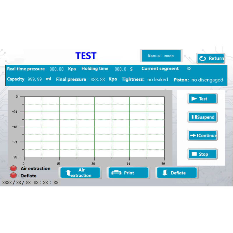 Probador de fugas de aire de jeringa médica | Probador de estanqueidad a presión negativa según ISO 7886-1